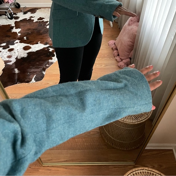 Talbots Teal Blue Woolblend Blazer Size 4 - Picture 8 of 13